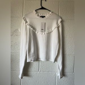 French Connection Babysoft Ruffle Sweater in Winter White